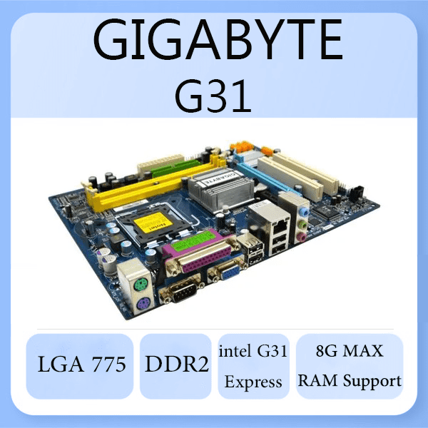 مادربرد GIGABYTE مدل G31 775D2 استوک